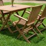 Saltö Outdoor Dining Group Esstisch 120x70 cm mit 4 Saltö Rahmenstühlen - Teak