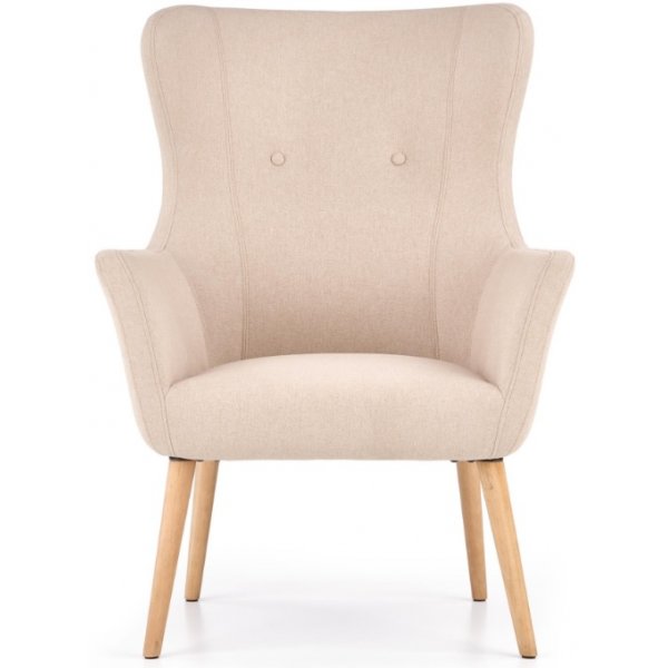 Lise Ohrensessel - Beige (Stoff) / Holz