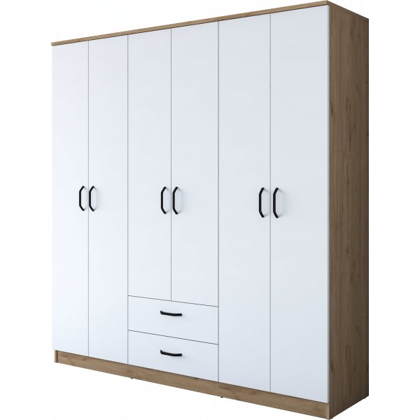 Baden Kleiderschrank 15 - Nussbaum/weiß