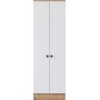 Mendy Kleiderschrank 60 cm - Nussbaum/weiß