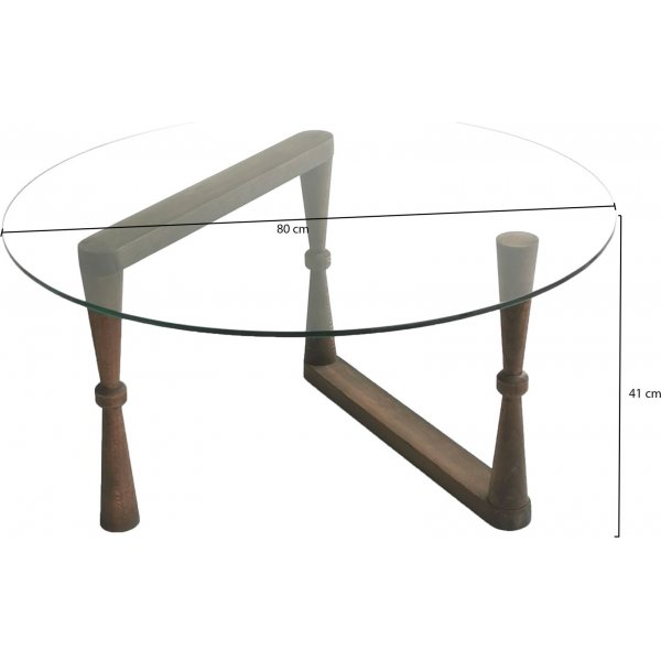 Yuvarlak Couchtisch Ø80 cm - Nussbaum