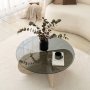 Bubble Couchtisch Ø75 cm - Travertin/rauchfarbenes Glas