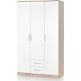 Abdel 3 Kleiderschrank - Weiß/Eiche