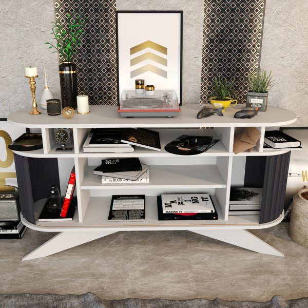 Stormy Sideboard - Weiß/Anthrazit