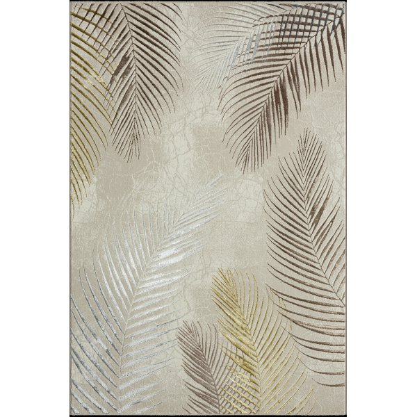 Creation Leaf maschinengewebter Teppich Creme