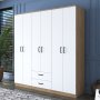Baden Kleiderschrank 15 - Nussbaum/weiß