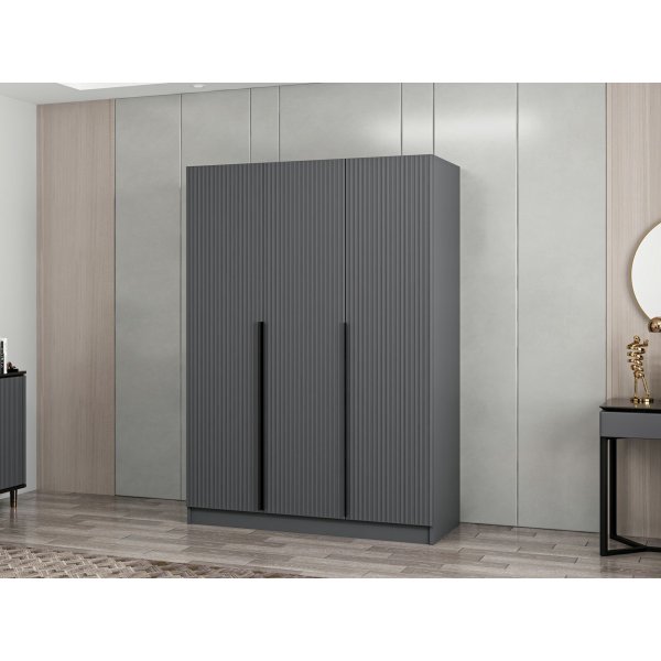 Cikani Kleiderschrank 135x52x210 cm - Anthrazit