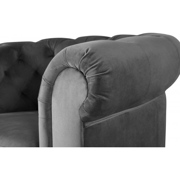 Sessel Chesterfield grau Samt Royal