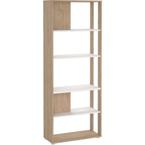Schilder-Bücherregal - Weiß/Hickory