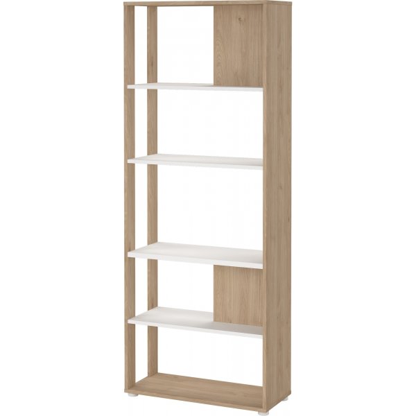 Schilder-Bücherregal - Weiß/Hickory