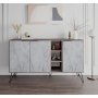 Clara Sideboard - Dunkelbrauner/weißer Marmor