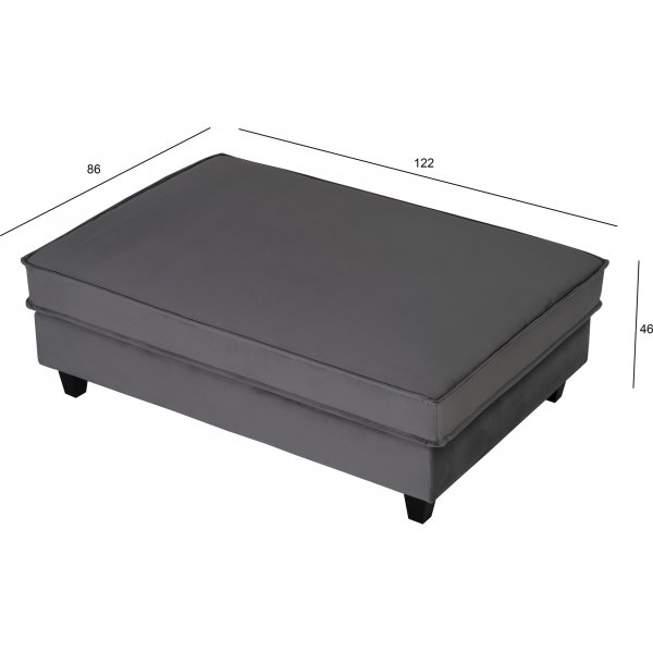 Brandy Lounge Fußhocker XL - Dunkelgrau (Samt)