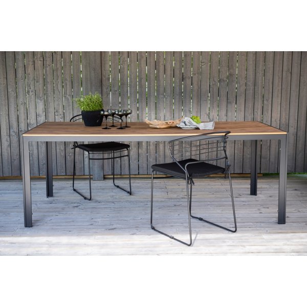 Gartentisch 205 x 90 cm schwarz/natur - Copacabana