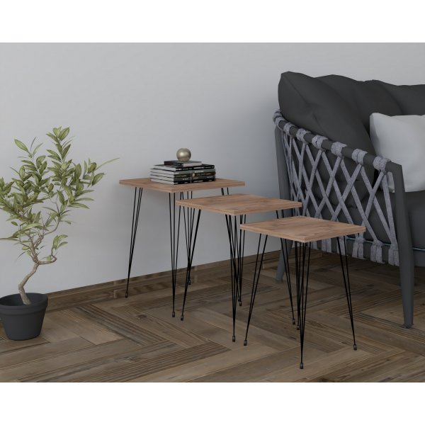 Mali Tisch 32/36/40 x 32/36/40 cm - Schwarz/Kiefer