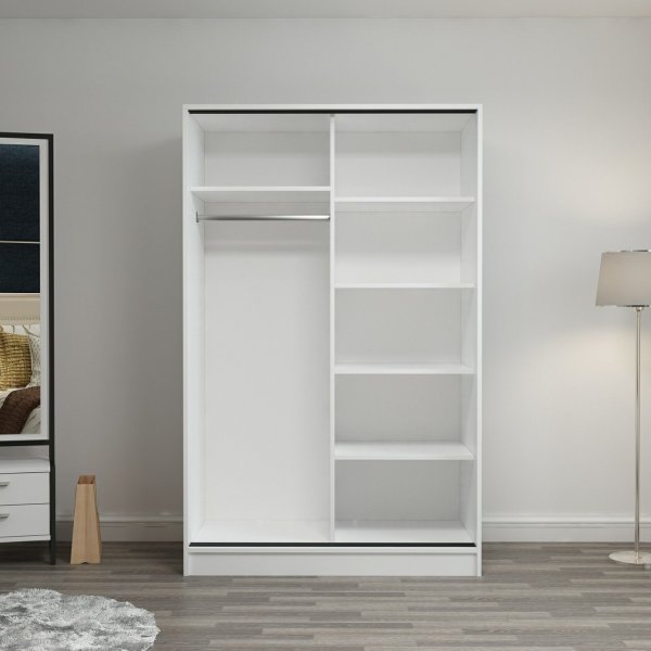 Kapusta Kleiderschrank 120 cm - Weiß/Anthrazit