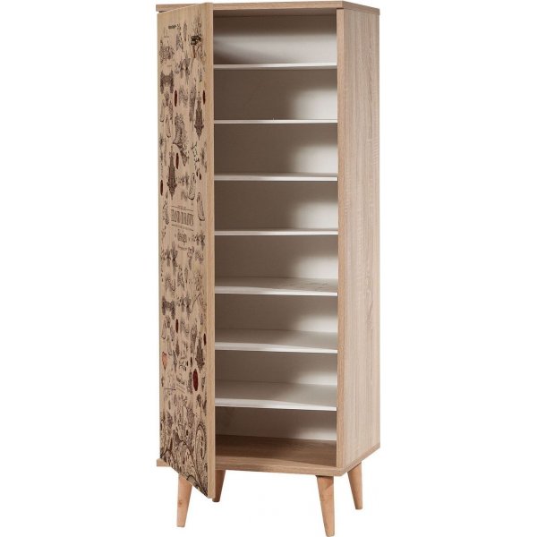 Filinta Schuhschrank handgezeichnet - Sonoma Eiche