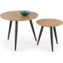 Runder Couchtisch Ø40/59 cm - Eiche/schwarz