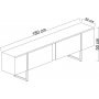 Medienbank 180 cm Walnuss / Gold - Lux