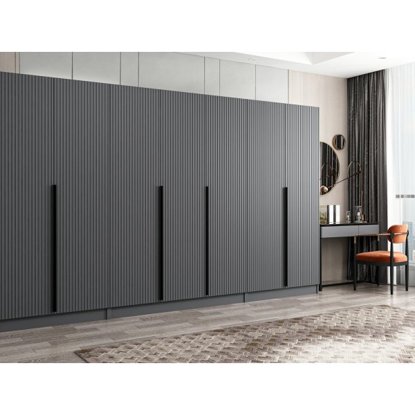 Cikani Kleiderschrank 315x52x210 cm, Variante A - Anthrazit