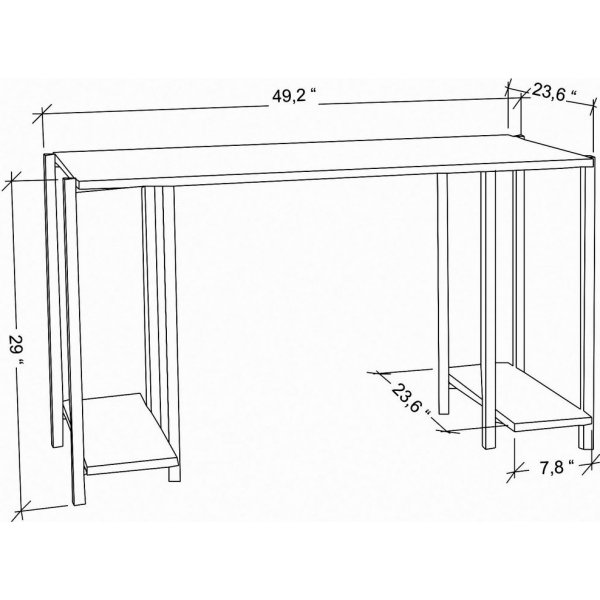Akademie-Schreibtisch 125,2 x 60 cm - Weiß