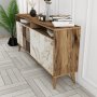 Milan Sideboard 160 cm - Nussbaum/weißer Marmor