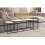 Defne Couchtisch-Set - Schwarz/Marmor