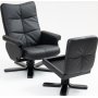 Duvnäs Reclinersessel mit Fußhocker - schwarzes PU
