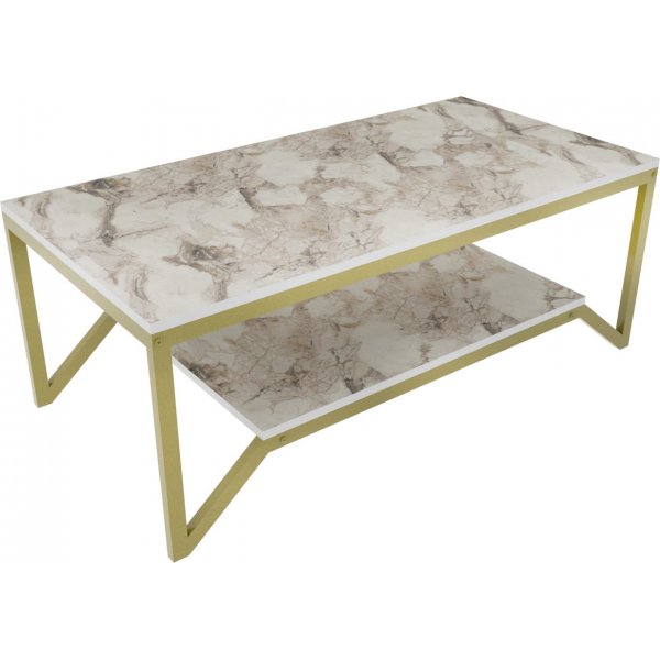 Flora Couchtisch 120 x 60 cm - Gold/Weiß