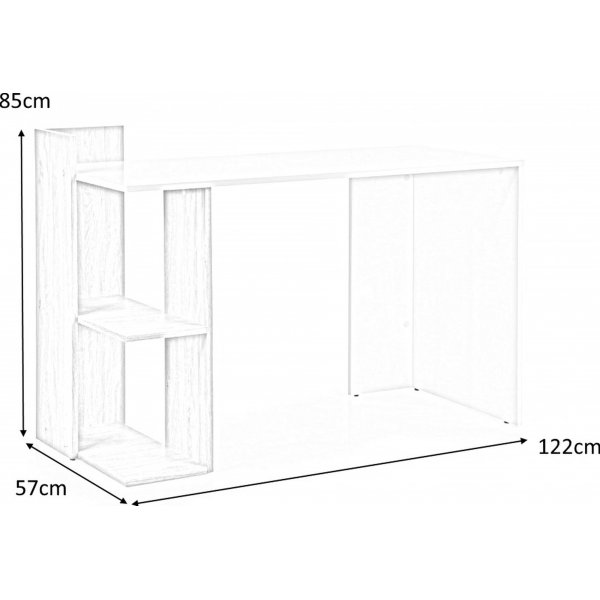 Oluf Schreibtisch 122x57 cm - Eiche/anthrazit