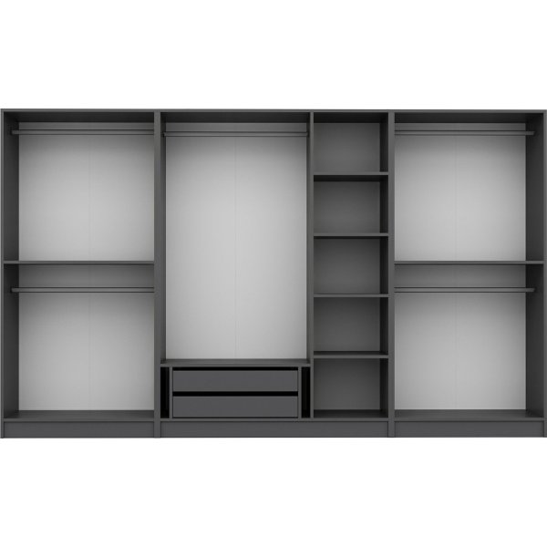 Cikani Kleiderschrank 315x52x210 cm, Variante A - Anthrazit