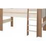 Für Kinder-Hochbett 90 x 200 cm - Weiß/Grau/Braun