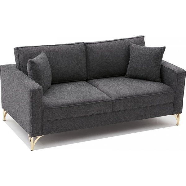 Berlin 2-Sitzer Sofa - Anthrazit/Gold