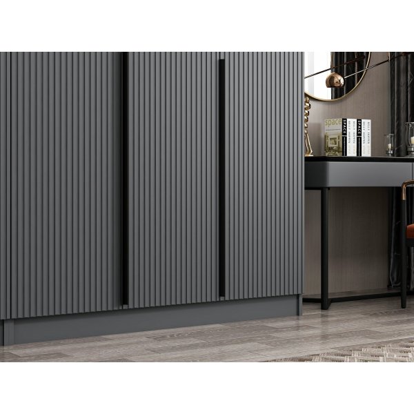 Cikani Kleiderschrank 225x52x210 cm - Anthrazit
