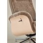 Schaffellsessel mit Fußhocker - Braun / Eiche - Ulla