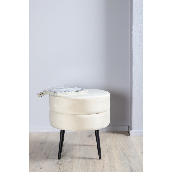 Pouf Mariana - Samt in Beige