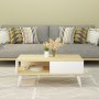 Saul Couchtisch 90 x 45 cm - Saphireiche/weiß
