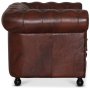 Chesterfield-Sessel aus braunem Leder - Old England + Fleckentferner für Möbel