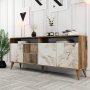 Milan Sideboard 180 cm - Nussbaum/weißer Marmor