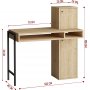 Dora Schreibtisch Eiche/Schwarz - 102 x 45 cm