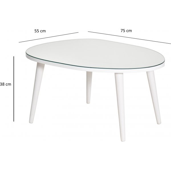 Gusto Couchtisch 75 x 55 cm - Weiß