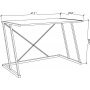 Adelaide Schreibtisch 114 x 60 cm - Gold/Eiche