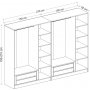 Cavolo Kleiderschrank 270 cm, Variante B - Weiß