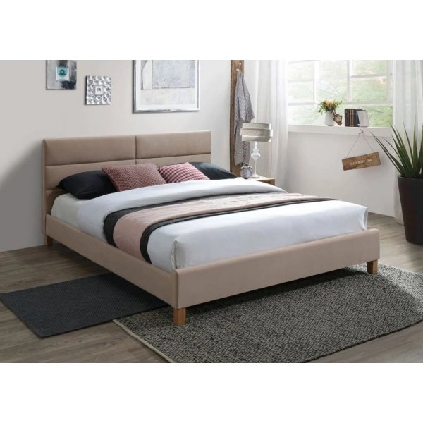 Sierra Bettrahmen 160x200 cm - Beige Samt