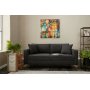 Berlin 2-Sitzer Sofa - Anthrazit/Gold