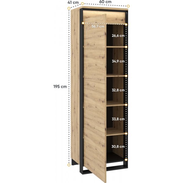 Quant Kleiderschrank 60 cm - Artisan Eiche/Schwarz