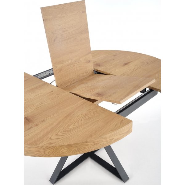 Mercy Esstisch 120-160 x 120 cm - Eiche/Schwarz