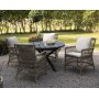 Outdoor-Sessel aus naturfarbenem Kunstrattan
