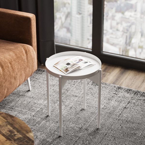 Vela Couchtisch Ø44 cm - Weiß