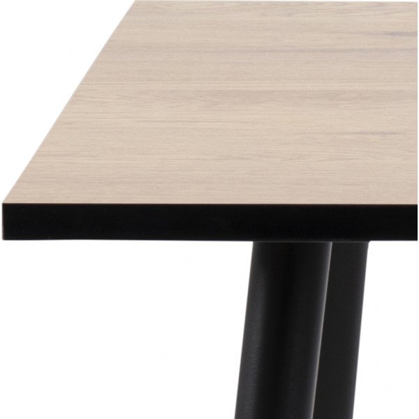 Wilma Esstisch 80 cm - Eiche/schwarz