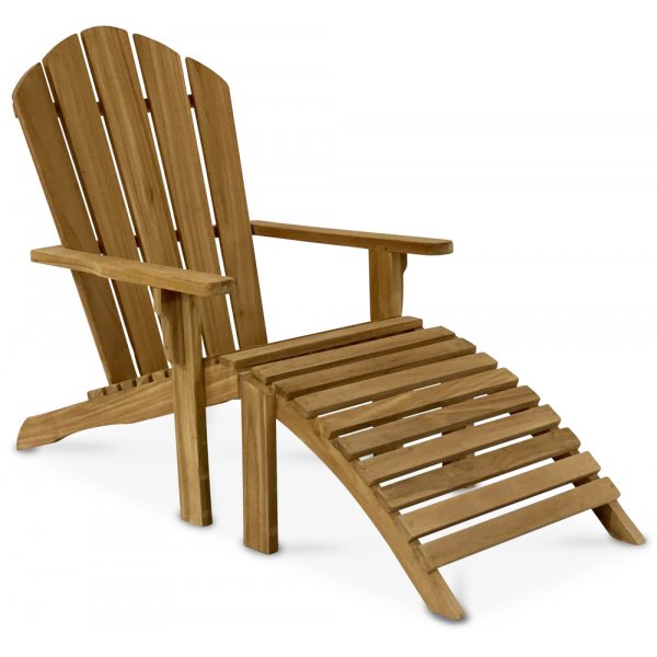 Saltö Liegestuhl + Fußhocker - massives Teakholz